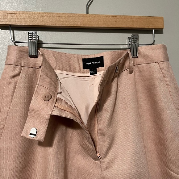 Frank And Oak High Waist Ankle Linen Blend Pant Cuffs - Picture 9 of 10